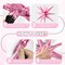6pcs 22 inch Pink Star Balloons and 4D Large Foil Balloons(Pink Iridescent)